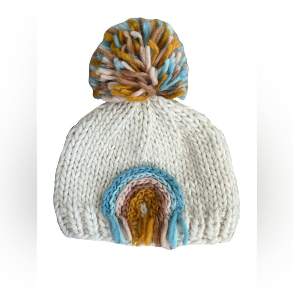 Colorful Knit Beanie with Pom Pom